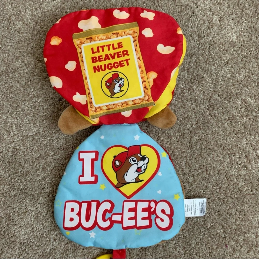 Buc-ee's On-The-Go Infant Activity Book Strap Crinkle Pages Plush Cover Car Seat